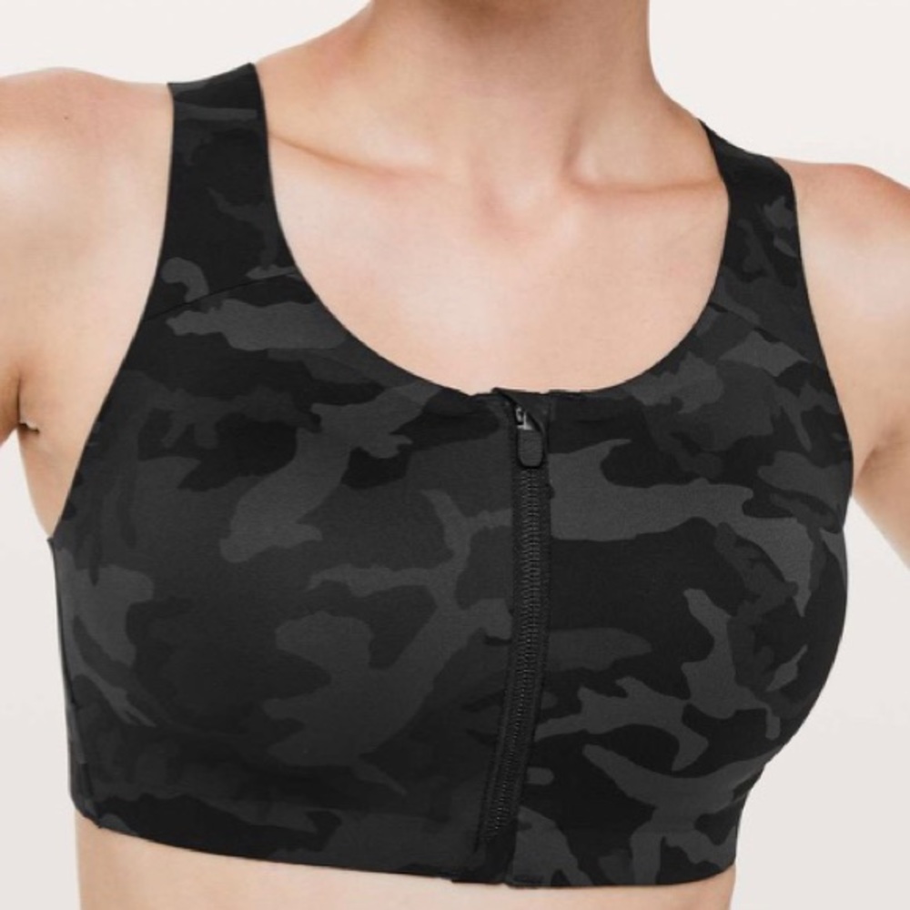 Lululemon Enlite Bra Front Zip Incognito Camo